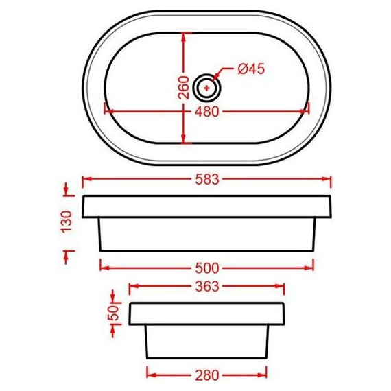 Раковина врезная на столешницу Artceram Fuori Scala 58 см TFL033 05 00, белый матовый - фото 2