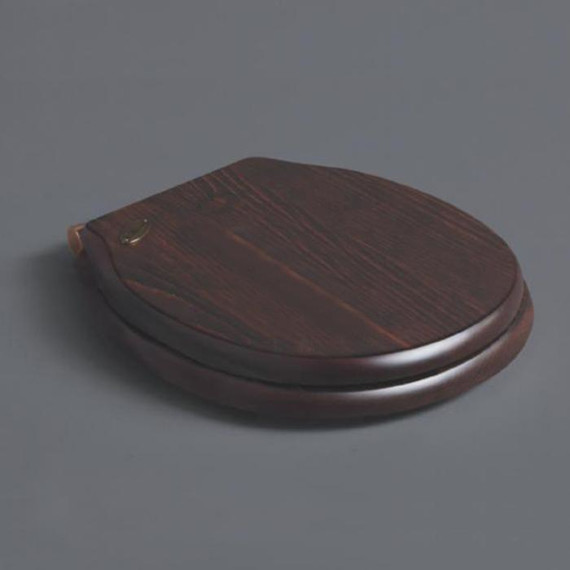 Сиденье с крышкой для унитаза Simas Londra микролифт, цвет дерево LO009 noce/br (петли бронза) - фото 