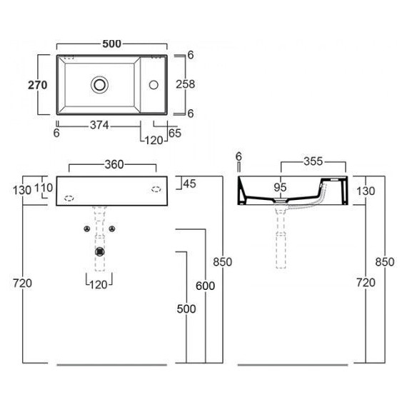 Раковина подвесная Simas Agile 50 см AG50 bi*1 - фото 3