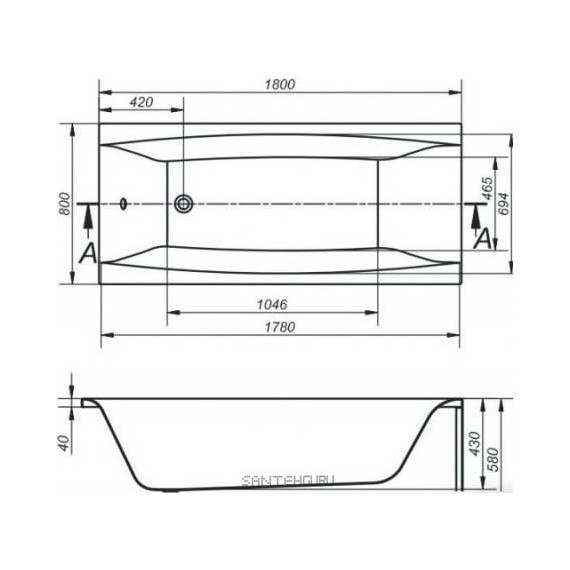 Ванна акриловая Cersanit Virgo 180x80 см, Размер - мм: 1800х800 - фото 11
