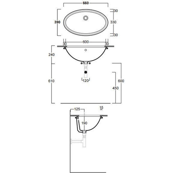 Раковина врезная под столешницу Simas Lft Spazio 66 см LFT74bi - фото 3