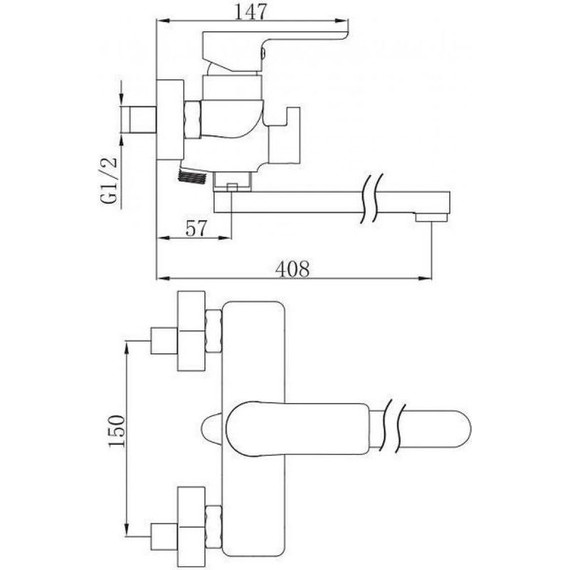 Смеситель для ванны Aquanet Arctic AF520-21СW, белый/хром - фото 2