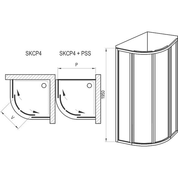 Душевое ограждение Ravak Supernova SKCP4 80x80 см 3114OU02Z1 сатин/прозрачное - фото 9