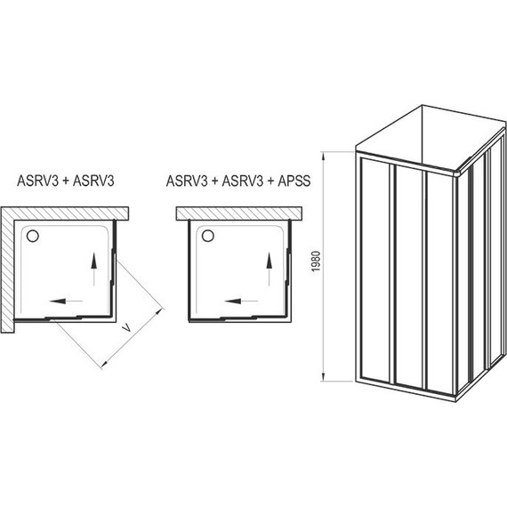 Душевое ограждение Ravak Supernova ASRV3+ASRV3 90x90 см 15V701R2ZG белый/матовое - фото 10