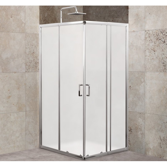 Душевое ограждение BelBagno 85-100x85-100 см UNIQUE-A-2-85/100-M-Cr, хром/матовое, Цвет стекла: матовое, Размер - мм: 850х850 - фото 
