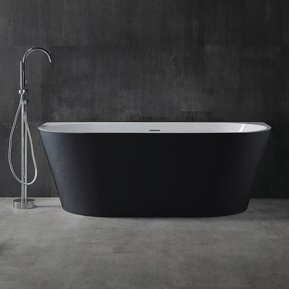 Ванна акриловая Abber AB9216-1.7MB 170x80 см, черный матовый - фото 