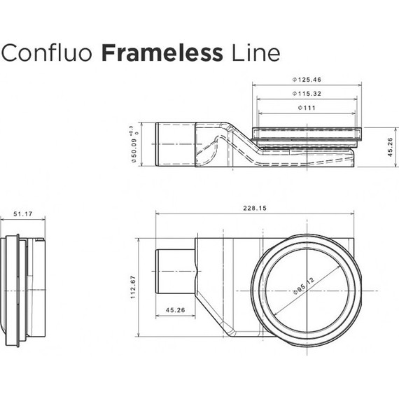 Трап Pestan (BETTOSERB) Confluo Frameless Line Black Glass 75 см 13701205, хром/черный, Цвет производителя: хром, чёрный, Размер трапа: 750 - фото 15