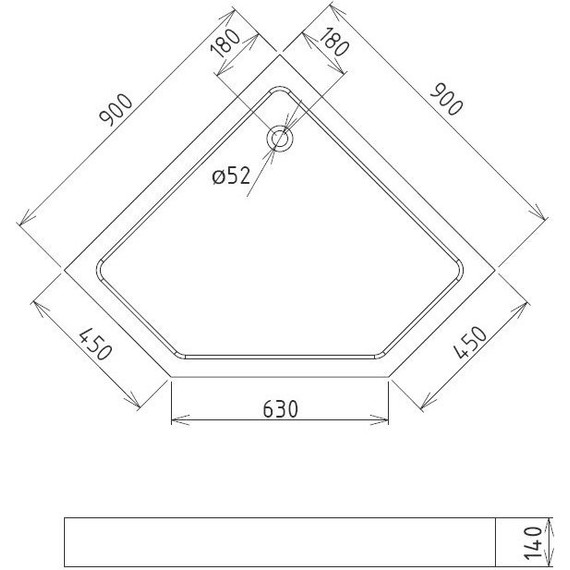 Поддон акриловый Gemy 90x90 см ST10T - фото 2