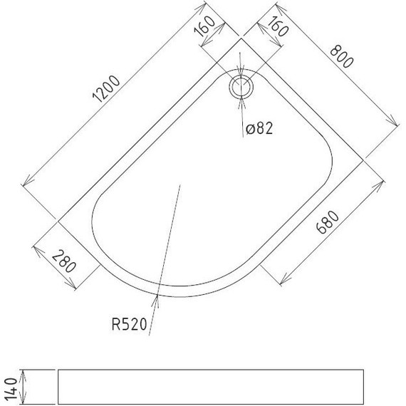 Поддон акриловый Gemy 120x80 см ST18 R - фото 2