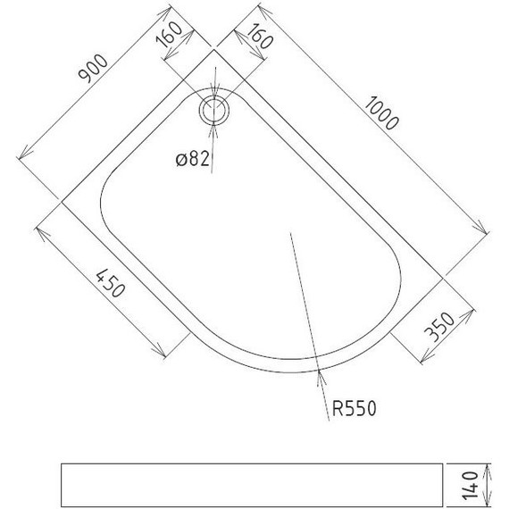 Поддон акриловый Gemy 100x90 см ST19 L - фото 2