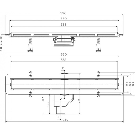 Душевой трап с поддоном Pestan (BETTOSERB) Confluo Frameless Line 55 см 40007821SS, хром матовый (под плитку) - фото 13