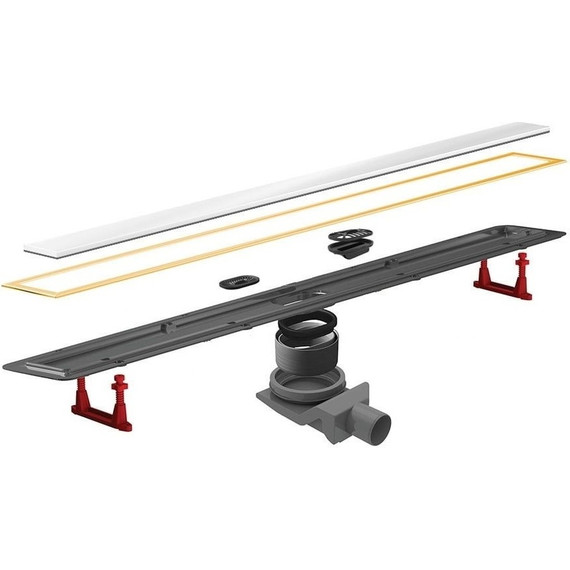 Трап Pestan (BETTOSERB) Confluo Premium White Glass Line Gold 75 см 13100123, нержавеющая сталь/стекло, золото/белый, Цвет производителя: белый, золото, Размер трапа: 750 - фото 2