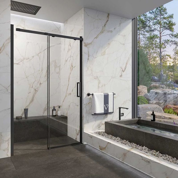 Душевая дверь Veconi Vianno 160 см VN70-160-01-19C4, чёрный/прозрачное - фото 3