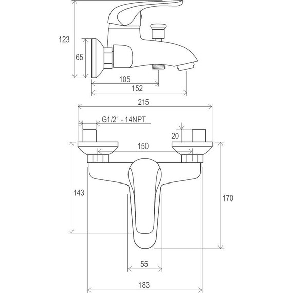 Набор смесителей 5 в 1 для ванны Ravak Set Rosa 70508017 - фото 17