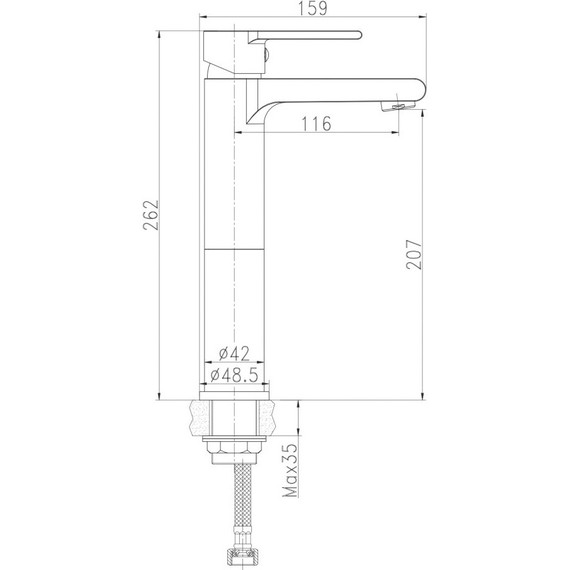 Смеситель для раковины высокий Cersanit Brasko А63024, Цвет производителя: хром - фото 10