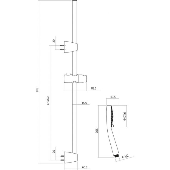 Душевой гарнитур Cersanit Neno А63068 - фото 10