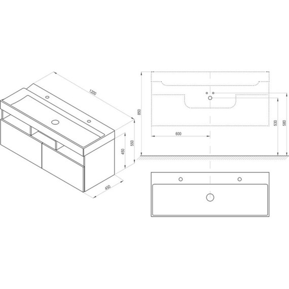 Тумба подвесная с раковиной Ravak SD Natural 120 см X000001053, белый - фото 6