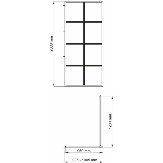 Душевая перегородка WasserKraft Glan 100 см 66W44 (стекло 8 мм), черный/прозрачное - фото 2