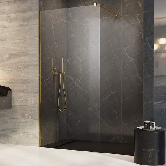 Душевая перегородка Radaway Modo New Gold II 90x200 см 389094-09-01 (стекло 8 мм), золото/прозрачное - фото 