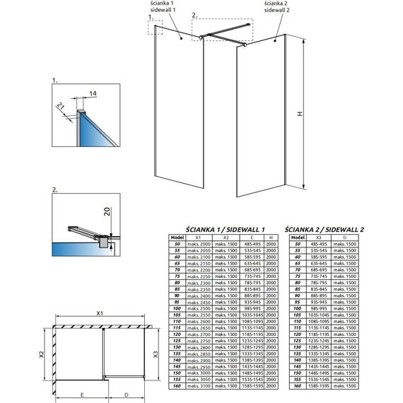 Душевое ограждение Radaway Modo New III 130x90 см (стекло 8 мм), хром/прозрачное - фото 6