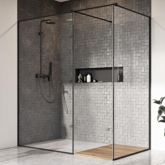 Душевое ограждение Radaway Modo X Black III Frame 130x80 см (стекло 10 мм), черный/прозрачное - фото 