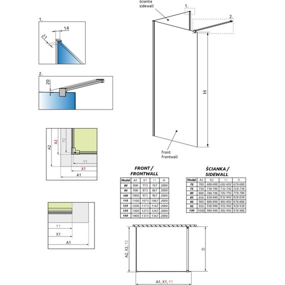 Душевое ограждение Radaway Modo New IV 90x70 см (стекло 8 мм), хром/прозрачное - фото 6