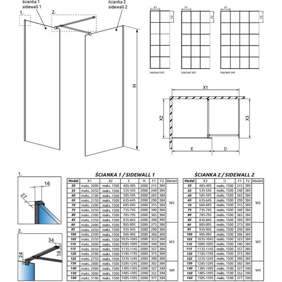 Душевое ограждение Radaway Modo X Black III Factory 80x75 см (стекло 10 мм), черный/прозрачное - фото 4