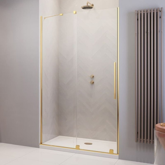 Душевая дверь Radaway Furo Gold DWJ 160 см 10107822-09-01L (стекло 8 мм), золото/прозрачное - фото 