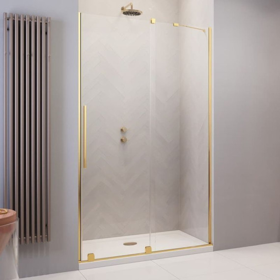Душевая дверь Radaway Furo Gold DWJ 130 см 10107672-09-01R (стекло 8 мм), золото/прозрачное - фото 