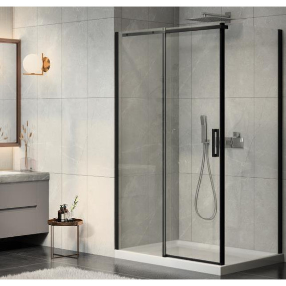 Боковая стенка Jacob Delafon Contra 90 см E22FC90-BL (стекло 8 мм), черный/прозрачное - фото 2