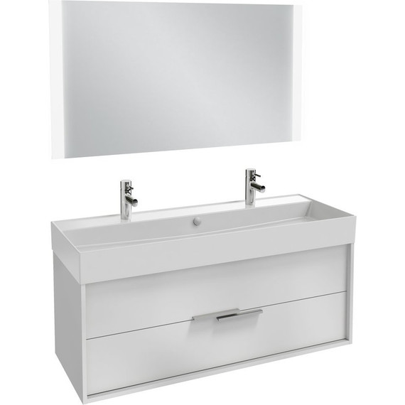 Тумба подвесная с раковиной Jacob Delafon Vivienne 120 см EB1509-N18-N18, белый меламин - фото 2