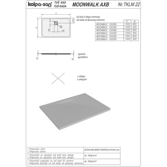 Мраморный поддон Kolpa-San Moonwalk 100x90 см - фото 4