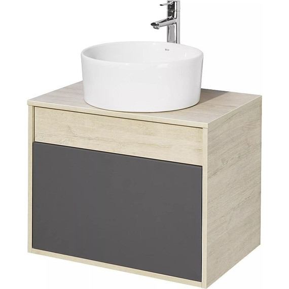 Тумба подвесная со столешницей Акватон Лофт Урбан 65 см 1A254001LQX60, дуб орегон/серый графит - фото 6