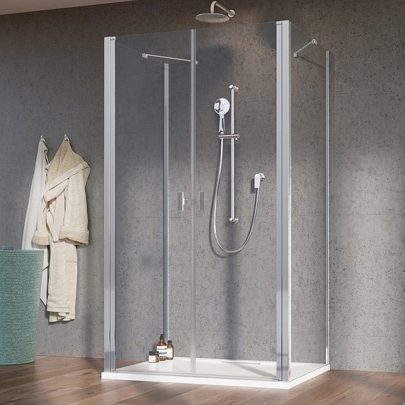 Душевое ограждение Radaway Nes DWD+2S 80x75 см, хром/прозрачное - фото 