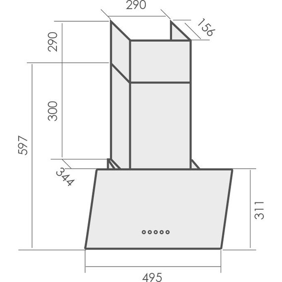 Вытяжка MBS Alpinia 150 glass ivory (слоновая кость стекло) - фото 2