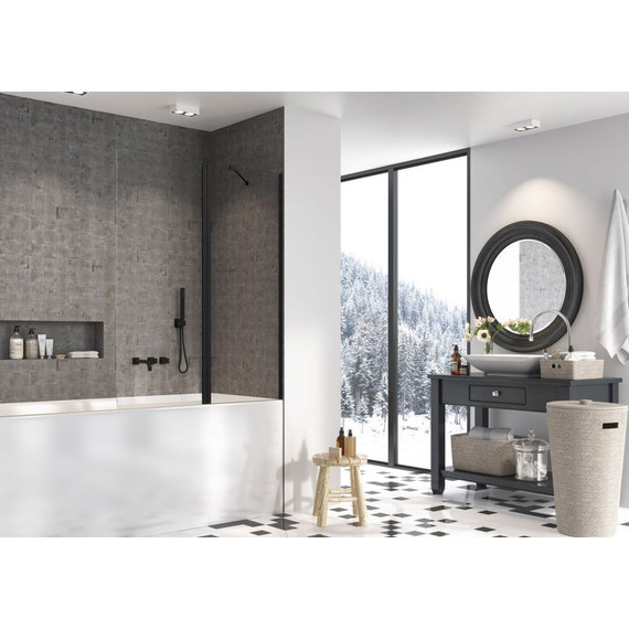 Шторка для ванны Radaway Nes 8 Black PND II 100 см 10088100-54-01R (стекло 8 мм), черный/прозрачное - фото 2