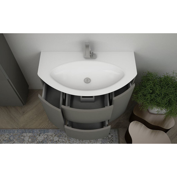 Тумба подвесная с раковиной Cezares Eden 90 см 55069, Grigio talpa opaco - фото 3