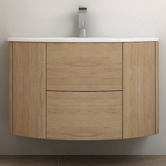 Тумба подвесная с раковиной Cezares Eden 90 см 55073, Rovere tabacco - фото 