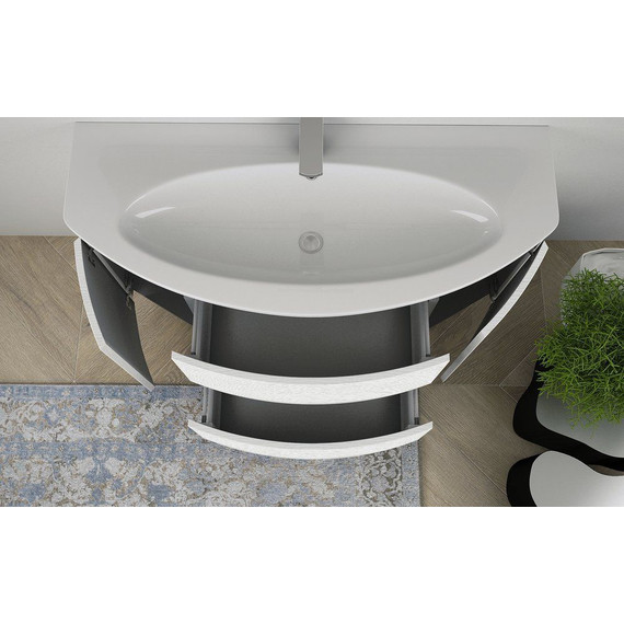 Тумба подвесная с раковиной Cezares Eden 120 см 54418, Frassino bianco - фото 3