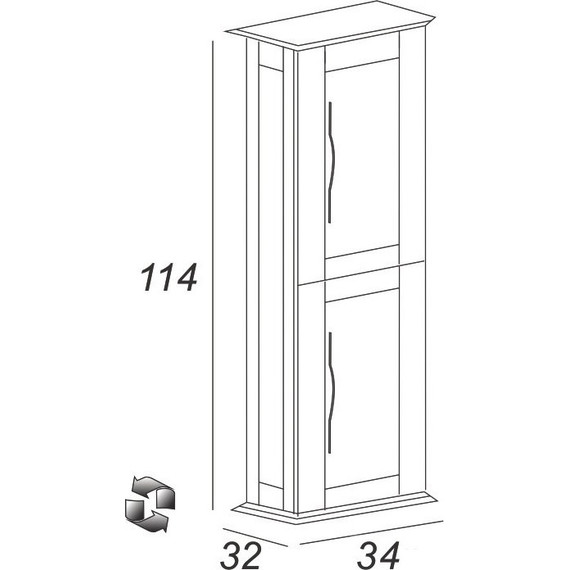 Пенал подвесной Cezares Tiffany 40 см 54965, Blu Petrolio - фото 5