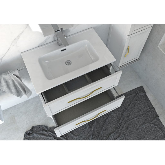 Тумба подвесная с раковиной Cezares Tiffany 75 см 54948, Bianco opaco - фото 6