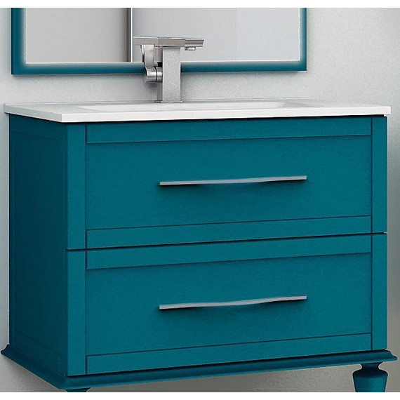 Тумба подвесная с раковиной Cezares Tiffany 75 см 54950, Blu Petrolio - фото 