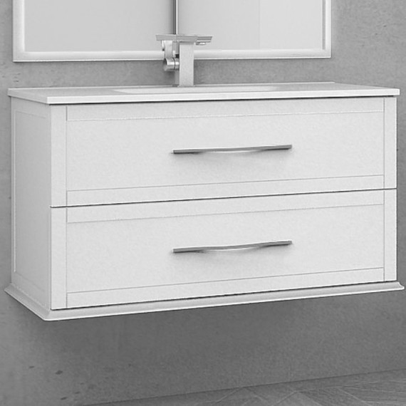 Тумба подвесная с раковиной Cezares Tiffany 100 см 54951, Bianco opaco - фото 