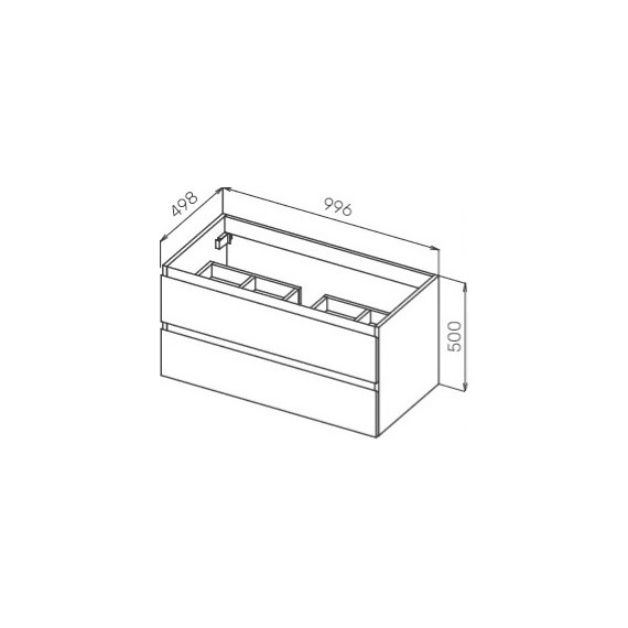 Тумба подвесная с раковиной Cezares MOLVENO-100-2C-SO-LB 100 см, Legno Bianco - фото 6