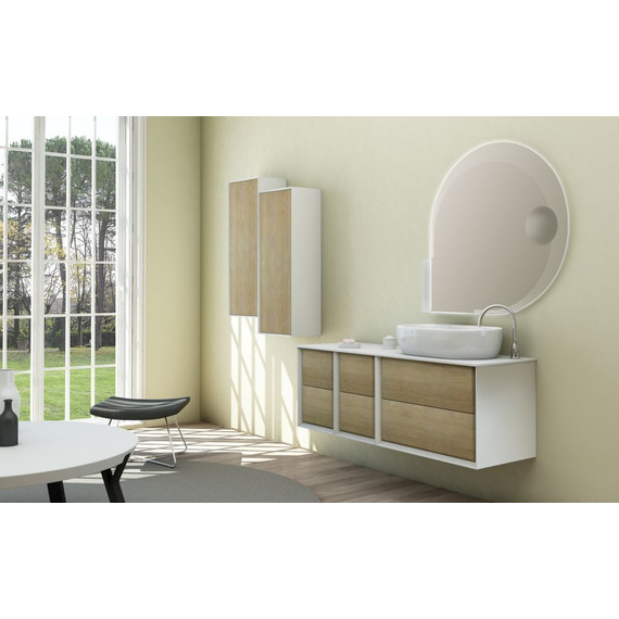 Шкаф подвесной Cezares Bellagio 40 см 54722, белый/Rovere tabacco - фото 6