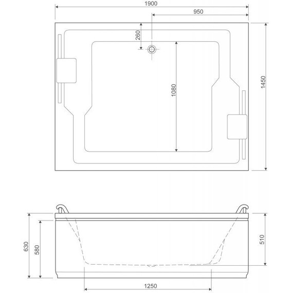 Боковая панель для ванны Cezares Plane Duo 145 см L PLANE_DUO-145-SP-L - фото 3