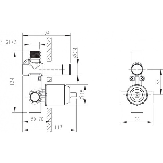 Скрытая часть для смесителя Bravat D9100CP-ENG - фото 2