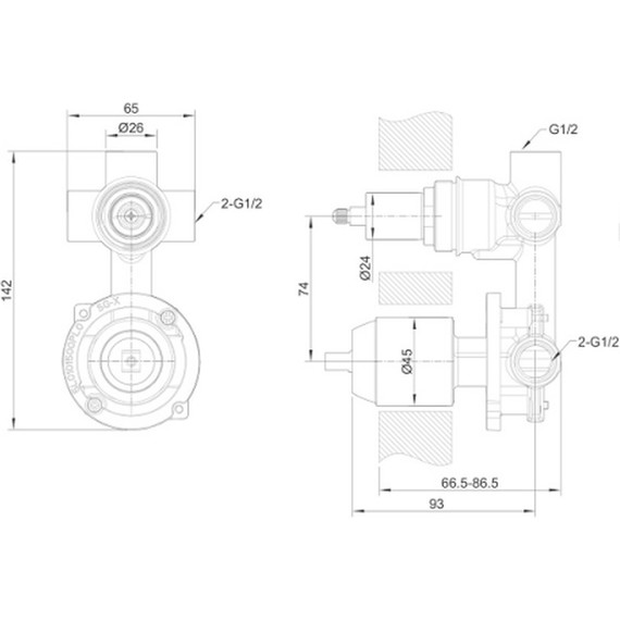 Скрытая часть для смесителя Bravat D969CP-B-ENG - фото 2