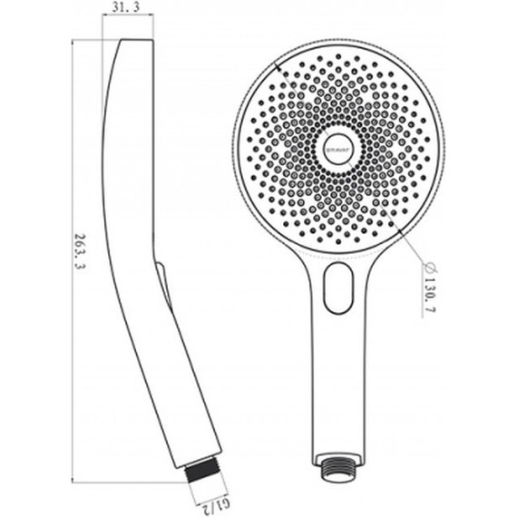 Ручной душ Bravat P70301BW-ENG, черный матовый - фото 7