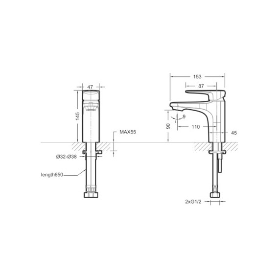 Смеситель для раковины Bravat Source F1173218CP-ENG - фото 2